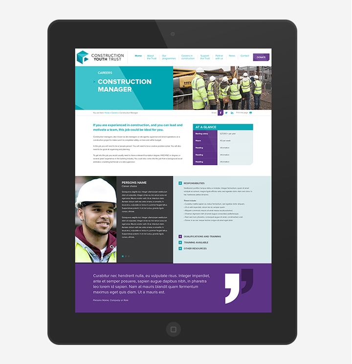 CONSTRUCTION YOUTH TRUST, brand refresh, website