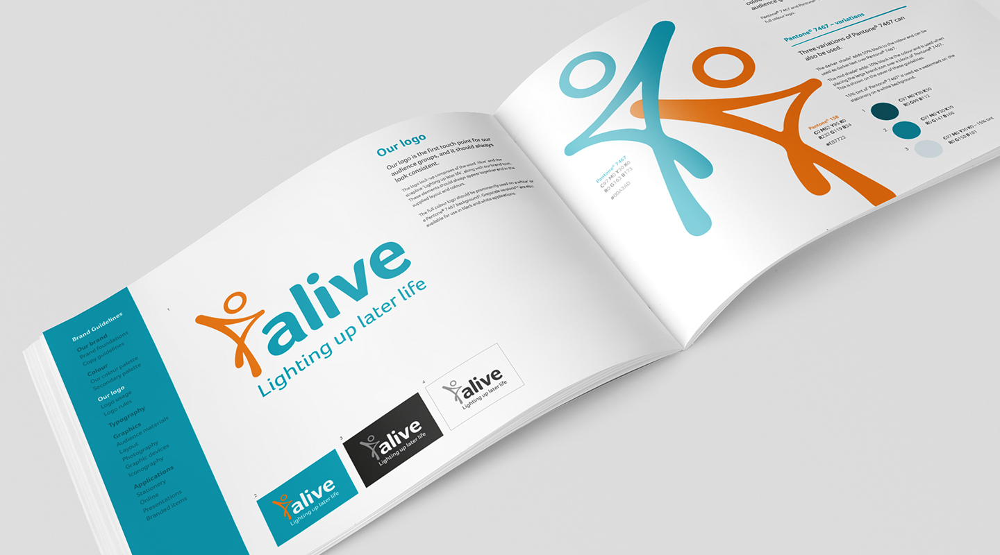 Alive brand refresh - logo in brand guidelines