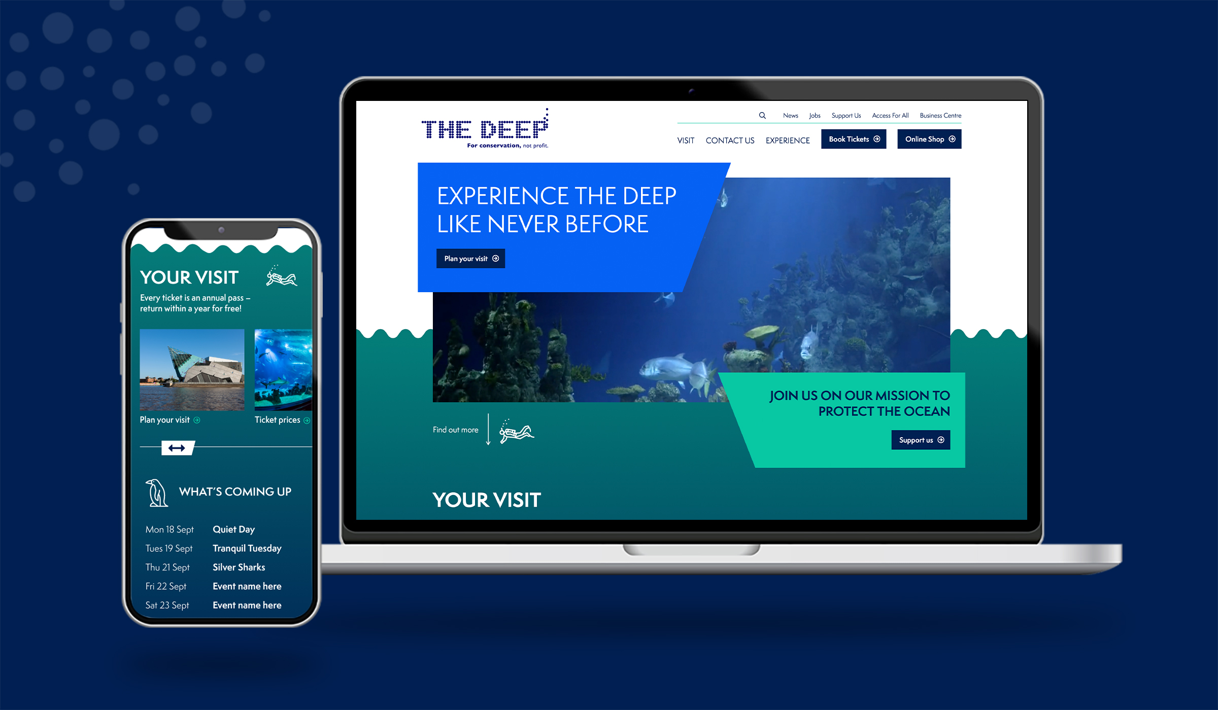 Website desktop and mobile version the Deep