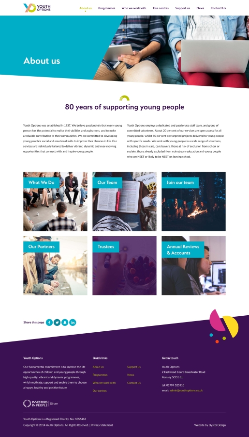 Youth Options website