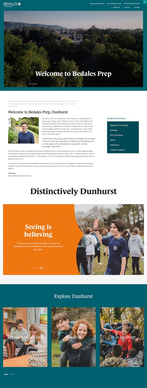 Bedales Prep Dunhurst homepage