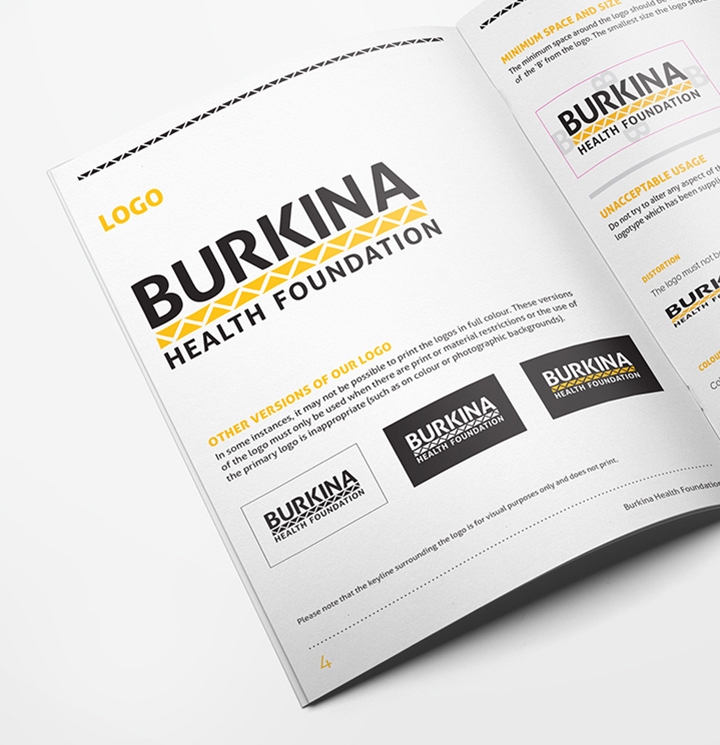  BURKINA HEALTH FOUNDATION brand, brand guidelines